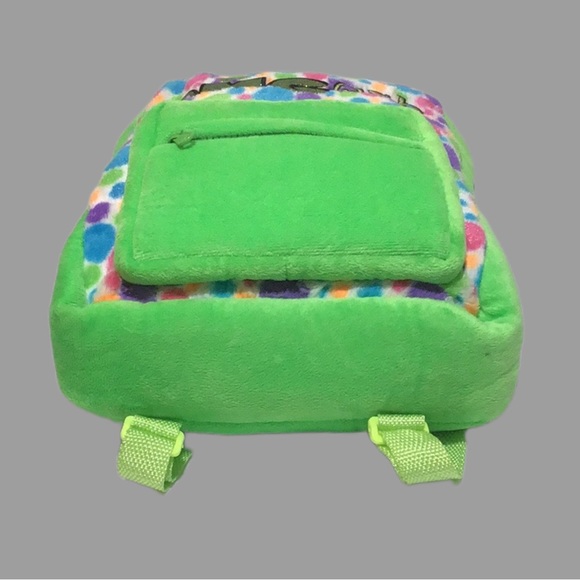 NEW Pack Mates Fuzzy Backpack, Embroidered, Glittery “OMGosh”, Green - Picture 5 of 13